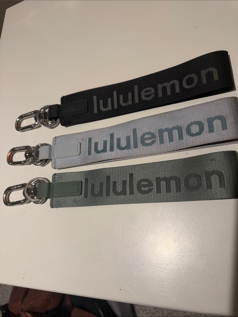 3 lululemon athletica Key Straps - Black, Light blue , Green